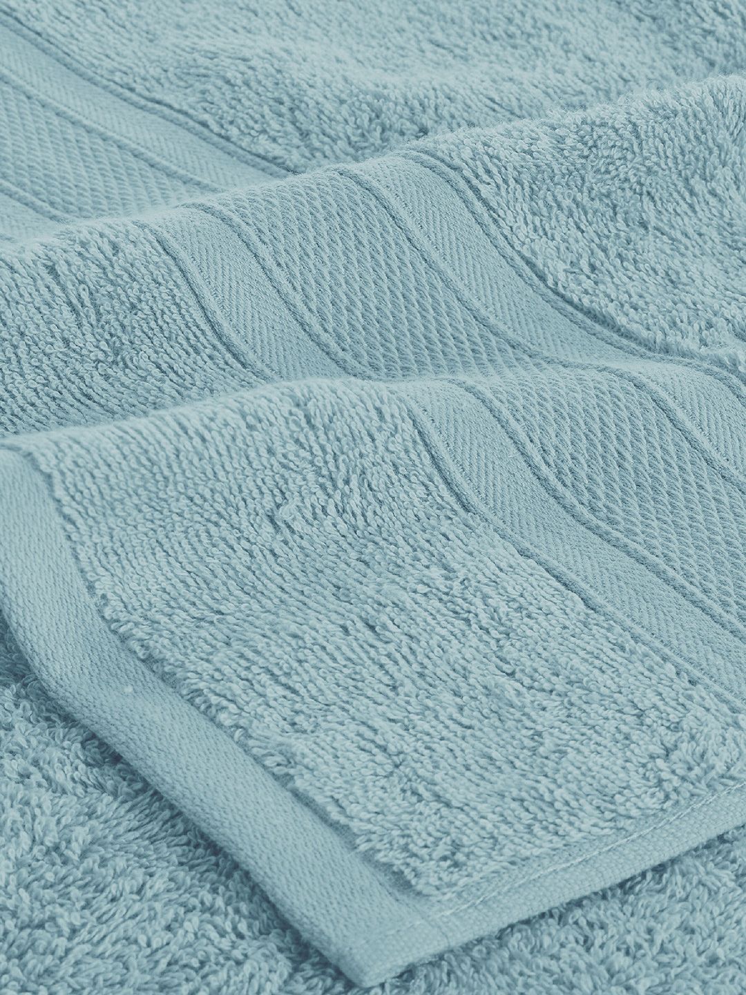 MYTRIDENT Blue Solid 500 GSM Pure Cotton Bath Towel