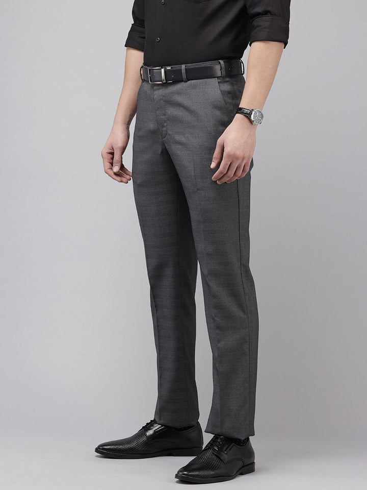 Park Avenue Men Checked Smart Fit Formal Trousers