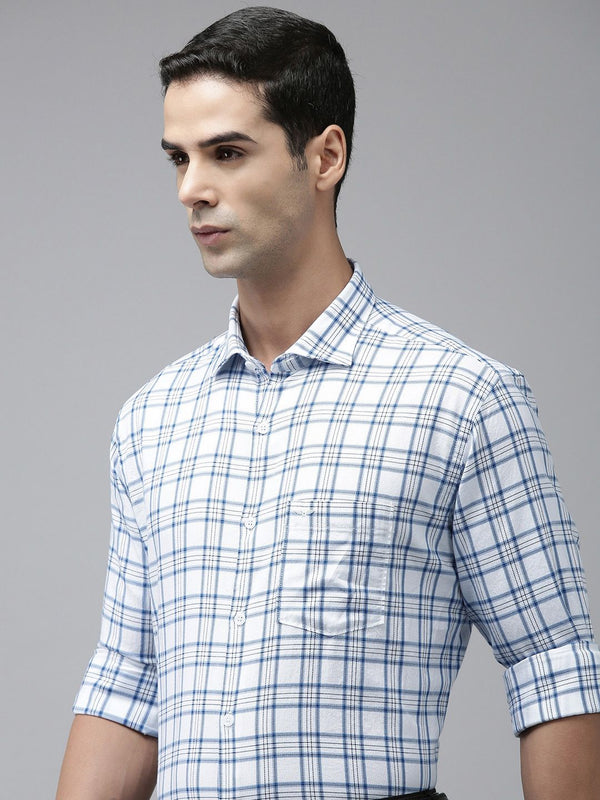 Park Avenue Men Slim Fit Tartan Checks Opaque Cotton Formal Shirt