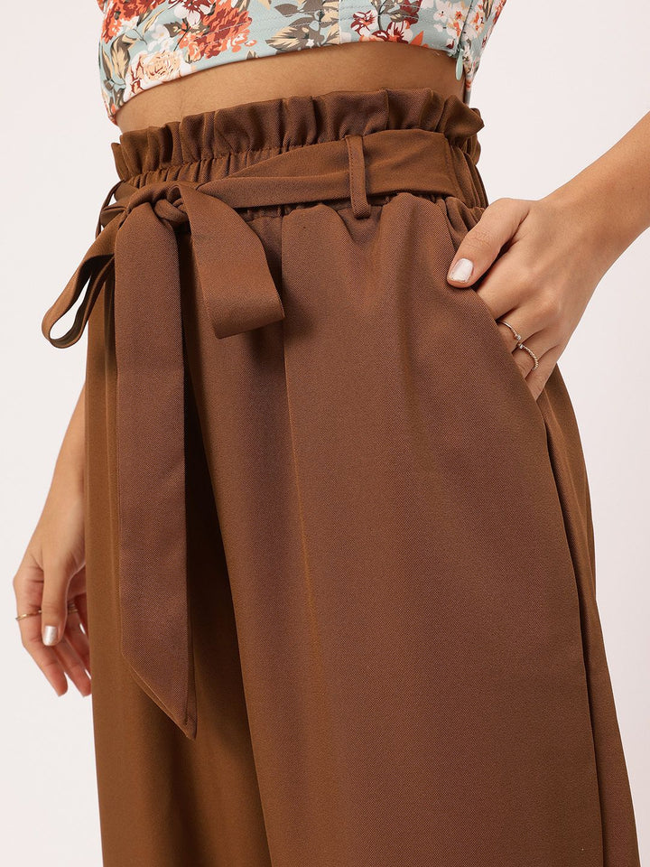 DressBerry Women Urban Heritage Tie-Up Formal Trousers