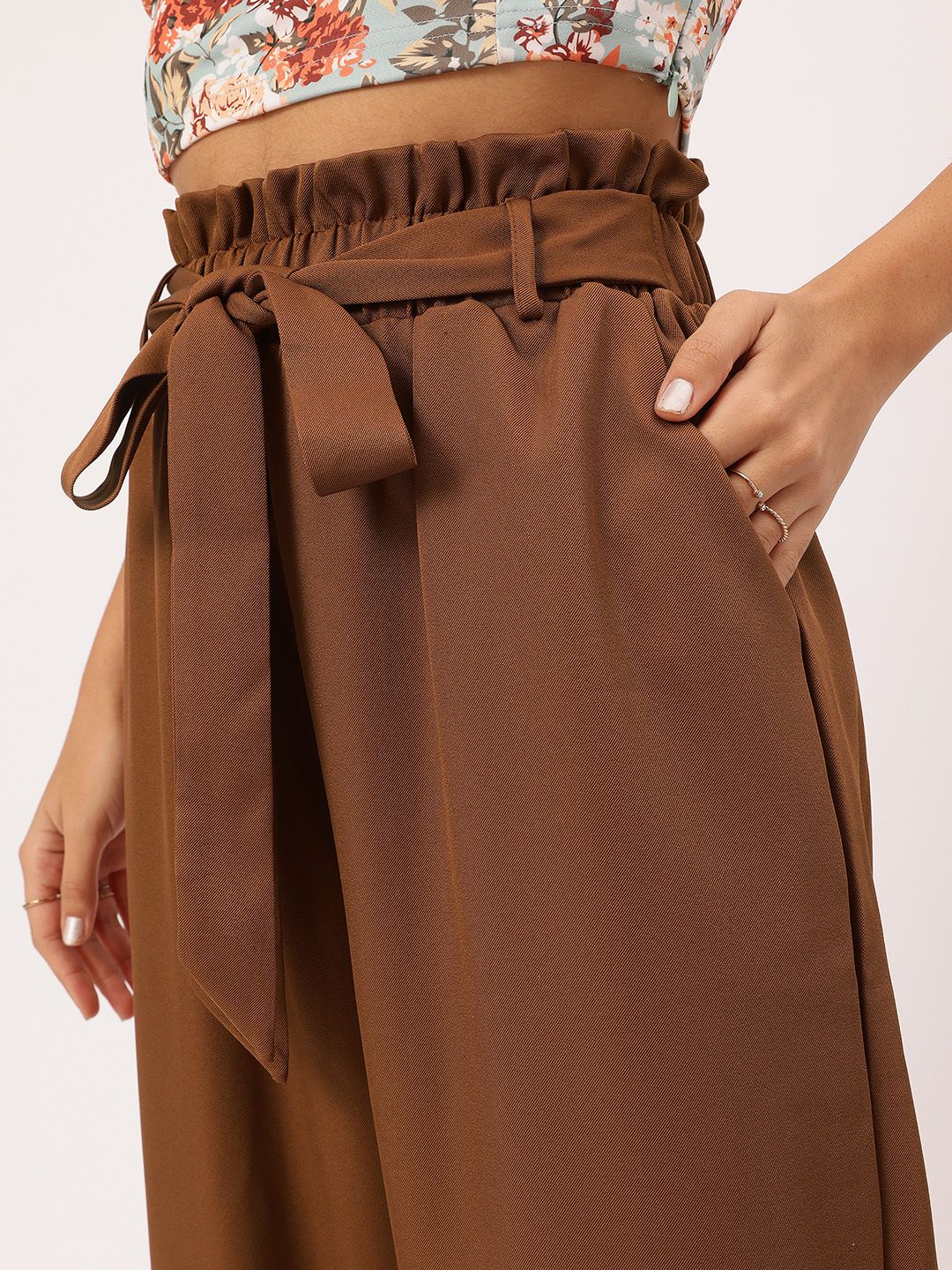 DressBerry Women Urban Heritage Tie-Up Formal Trousers