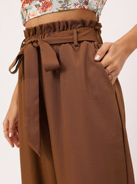 DressBerry Women Urban Heritage Tie-Up Formal Trousers