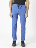 RARE RABBIT Men Monter Drawstring Striped Pure Cotton Slim Fit Mid Rise Trouser