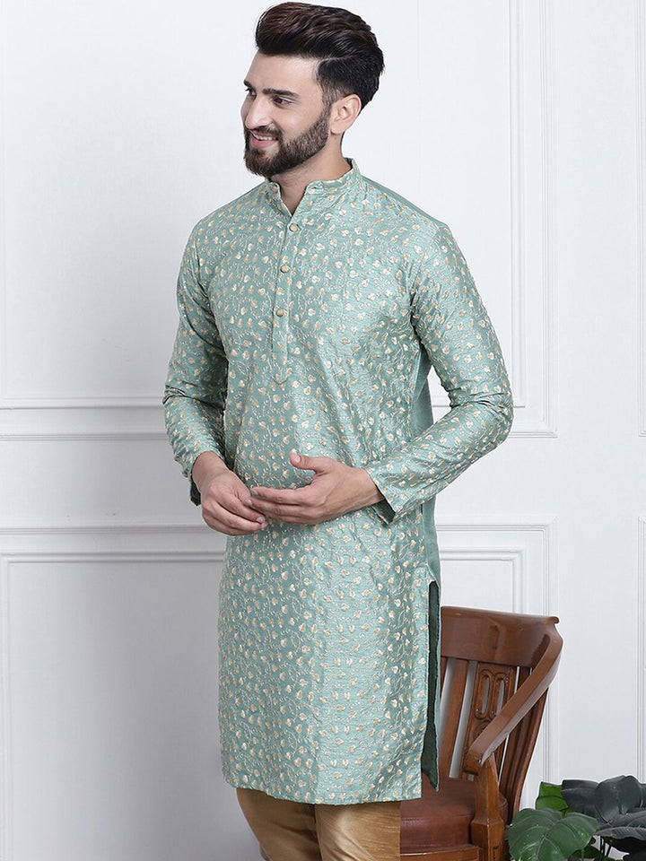 SOJANYA Ethnic Motifs Embroidered Silk Cotton Kurta