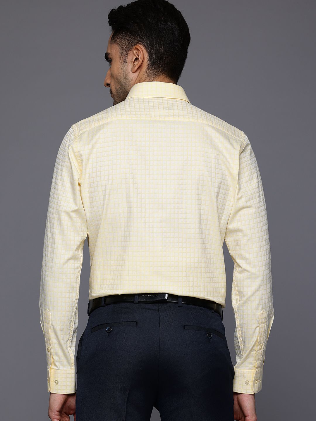Raymond Pure Cotton Slim Fit Self-Checked Formal Shirt