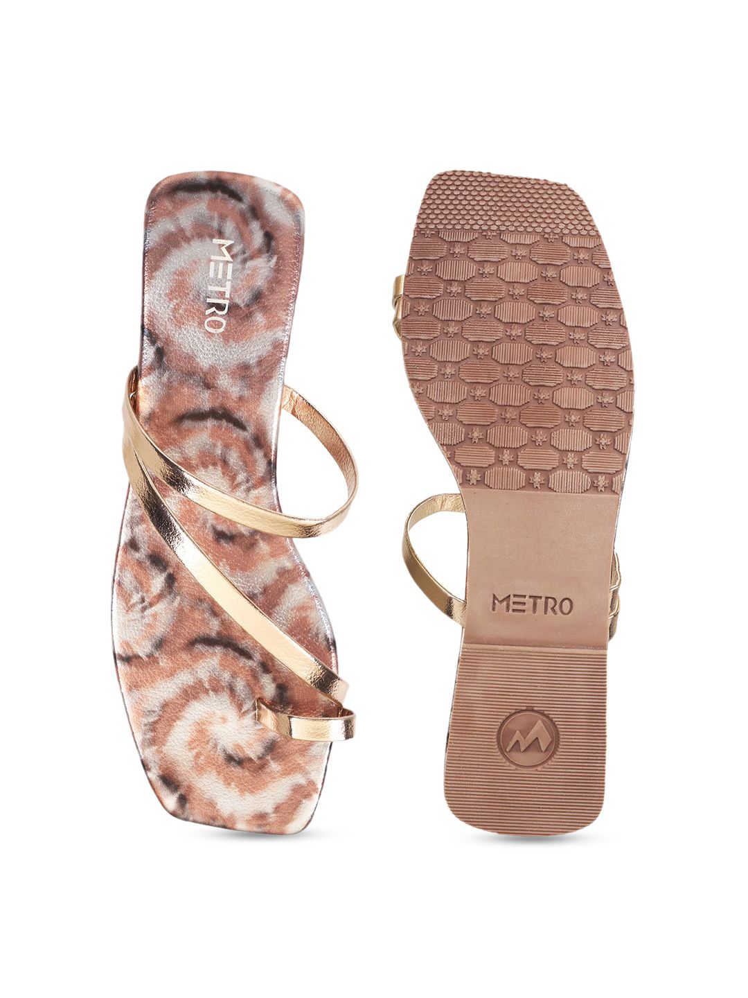 Metro Printed Strappy One Toe Flats