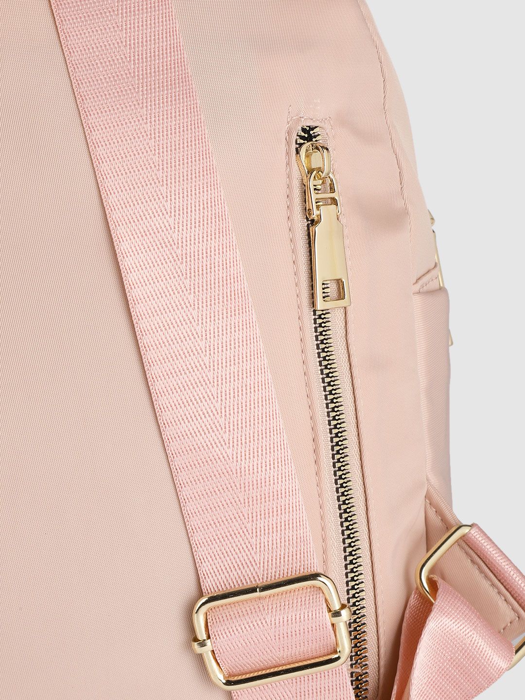 Lino Perros Women Peach-Coloured Solid Laptop Backpack