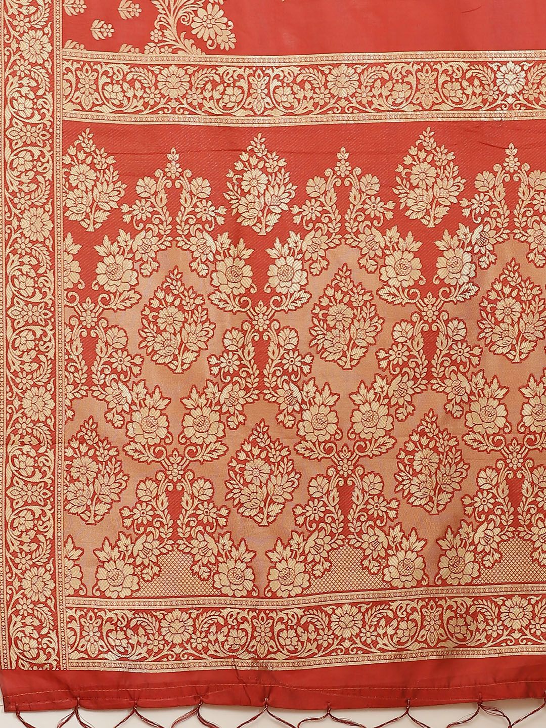 Saree mall Maroon & Golden Woven Design Banarasi Saree