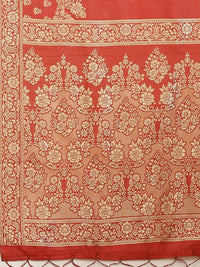 Saree mall Maroon & Golden Woven Design Banarasi Saree