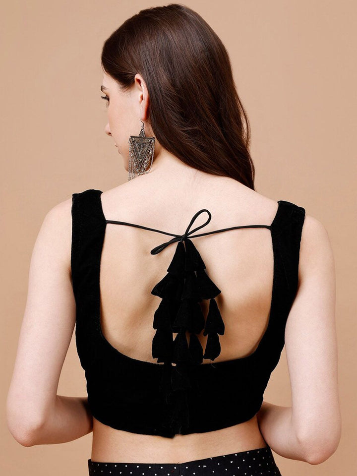 Tikhi Imli Velvet Sleeveless Saree Blouse