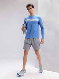 HRX by Hrithik Roshan Men Brand Logo Striped Rapid-Dry Running T-shirt