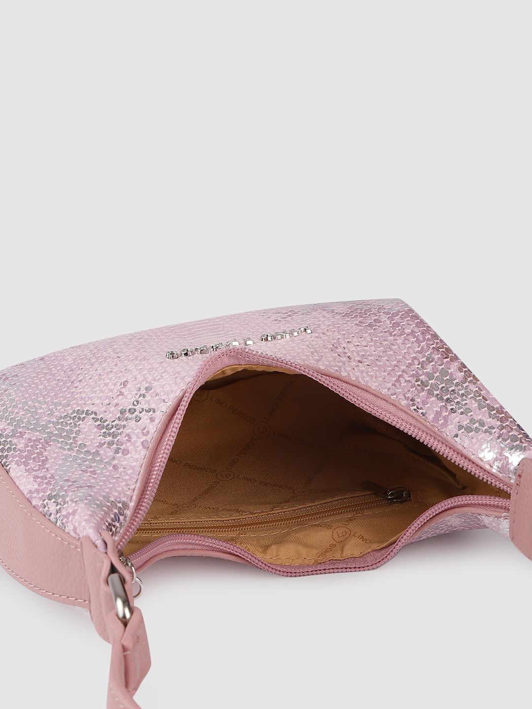 Lino Perros Women Pink Animal Printed PU Structured Shoulder Bag