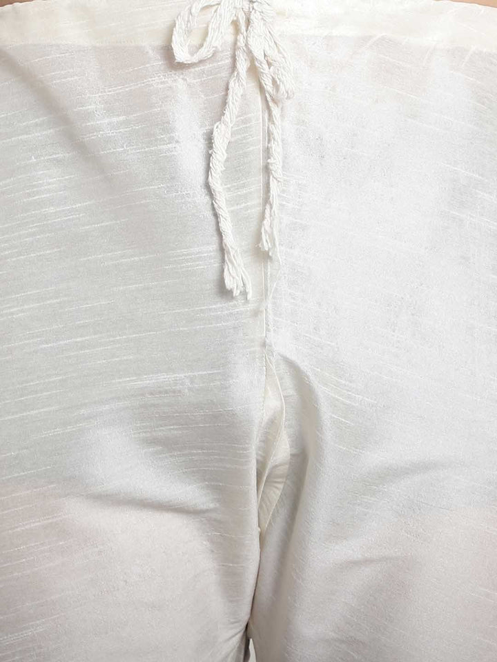 SOJANYA Men Off White Regular Kurta with Churidar
