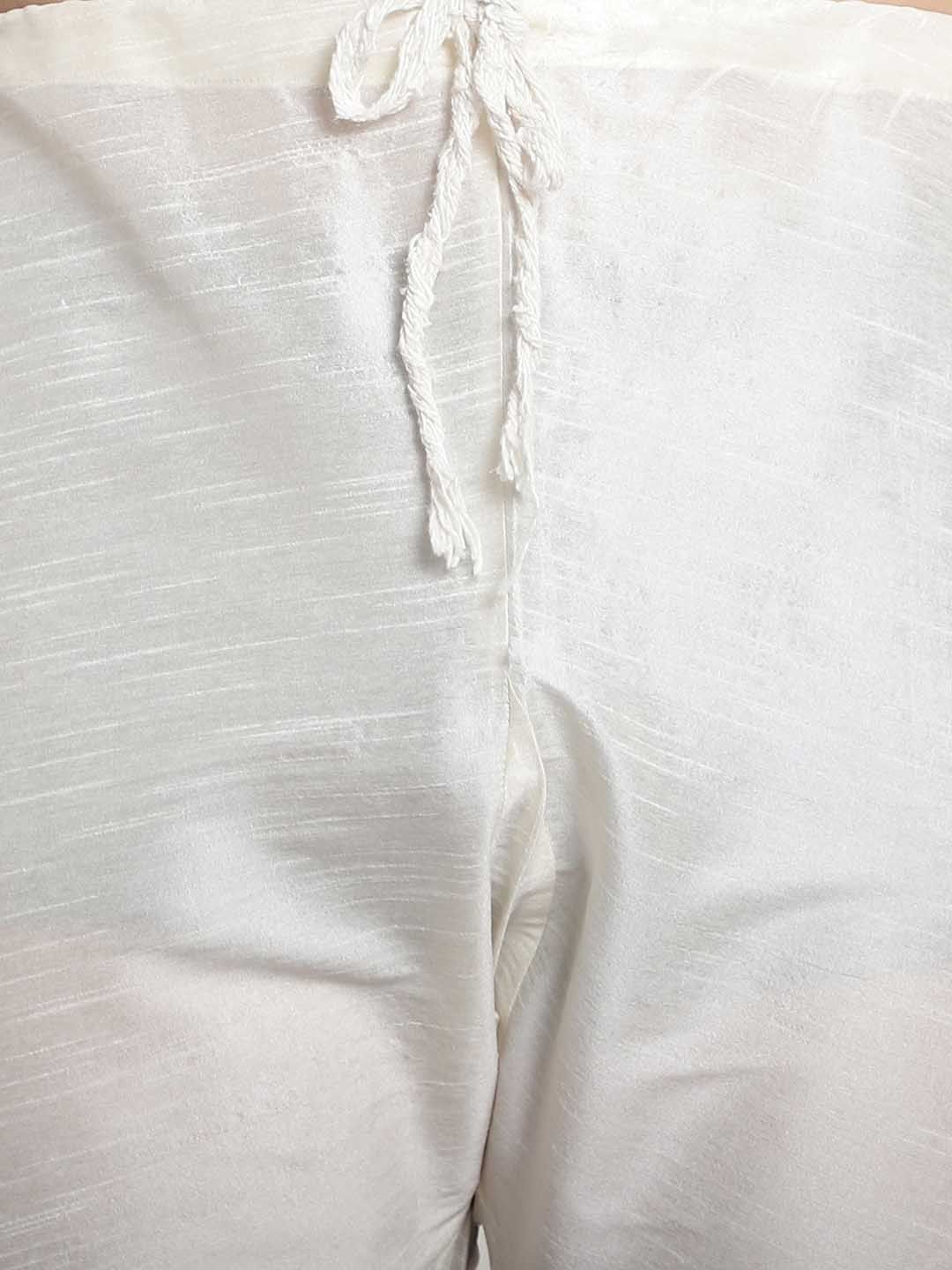 SOJANYA Men Off White Regular Kurta with Churidar