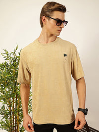 Thomas Scott Men's Solid Round Neck Oversized Casual T-shirt