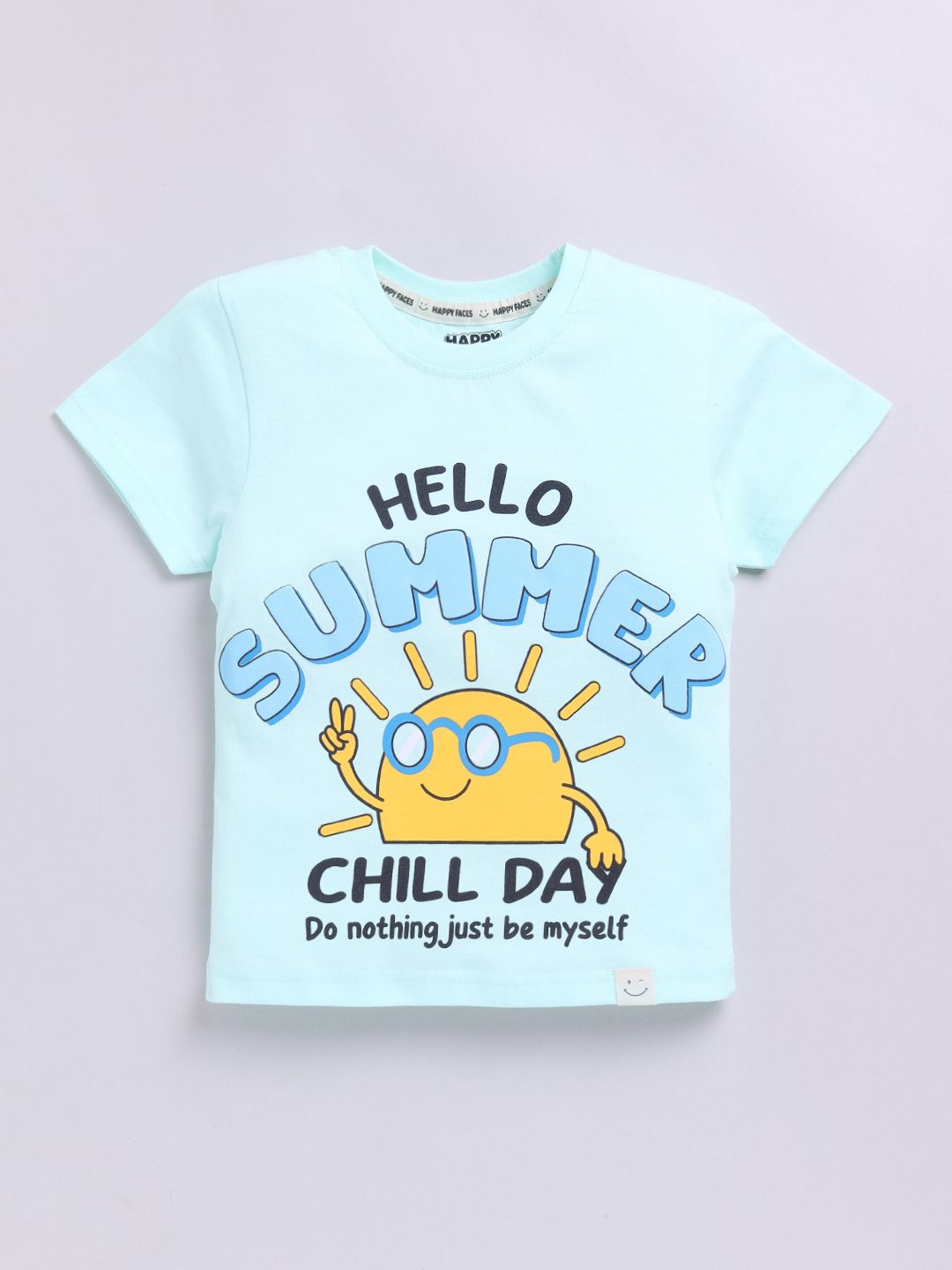 Happy Faces Boys Printed Tropical Pure Cotton T-shirt
