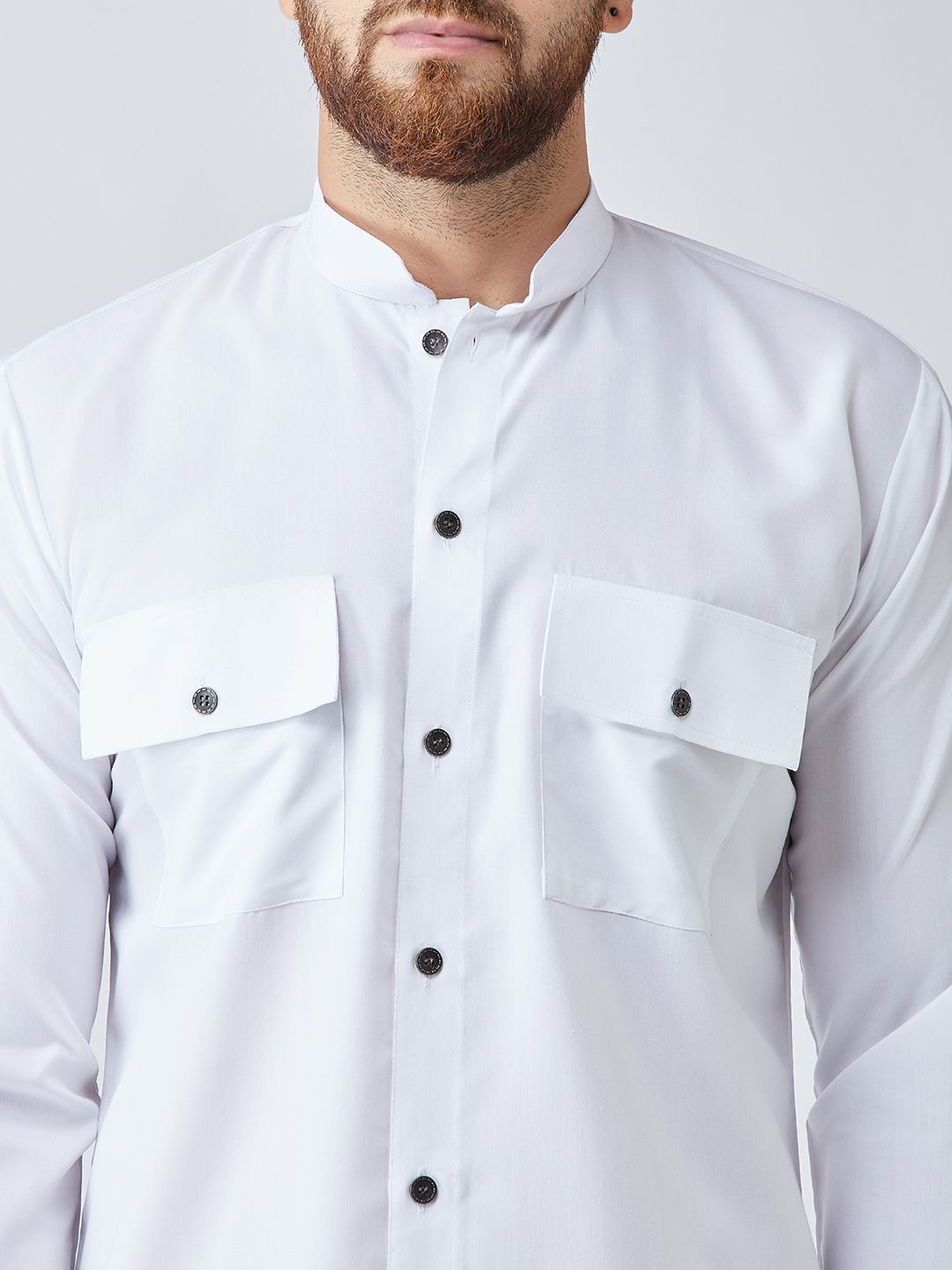 SOJANYA Lelaki Putih Solid Pathani Kurta