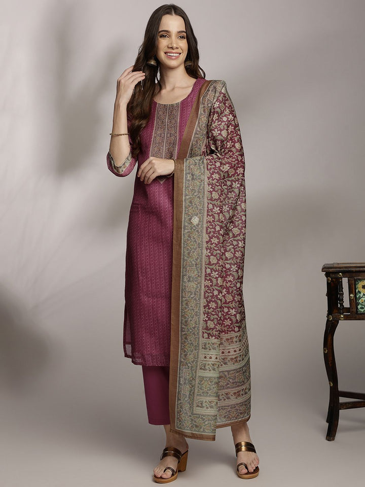 Anouk Women Ethnic Motifs Printed Kurta with Trousers & Dupatta