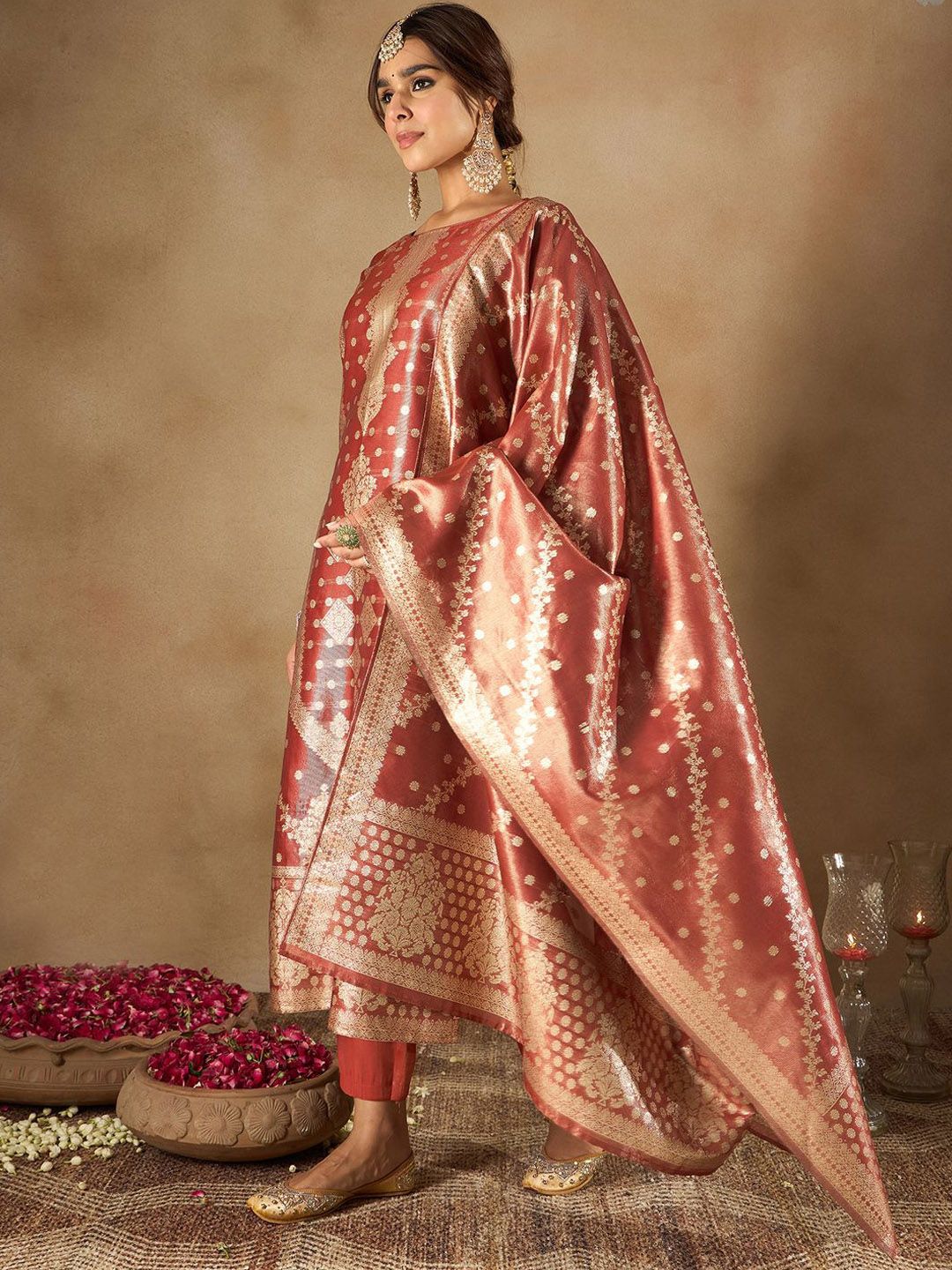 Indo Era Women Ethnic Motifs Regular Kurta with Trousers &  Dupatta