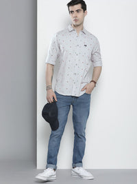 The Indian Garage Co Men Grey Conversational Printed Casual Shirt