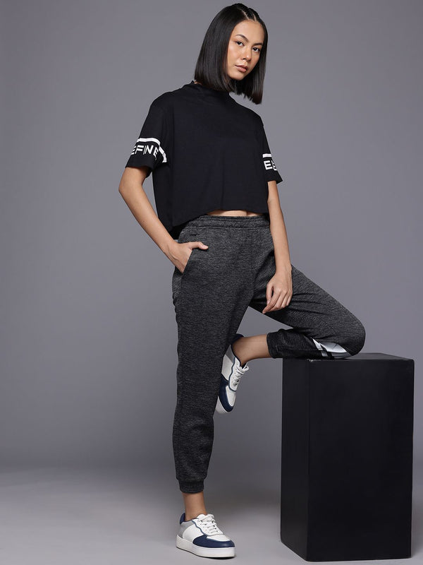 HRX by Hrithik Roshan High Neck Drop-Shoulder Sleeves T-Shirt