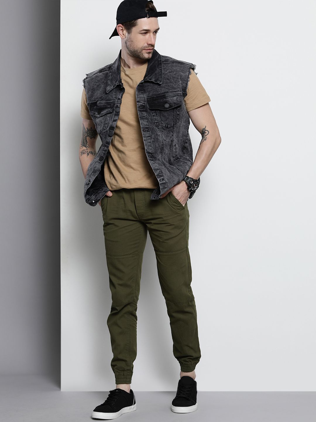 The Indian Garage Co Men Green Original Joggers Trousers