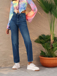 DressBerry Women Urban Savvy Straight Fit Faded Jeans