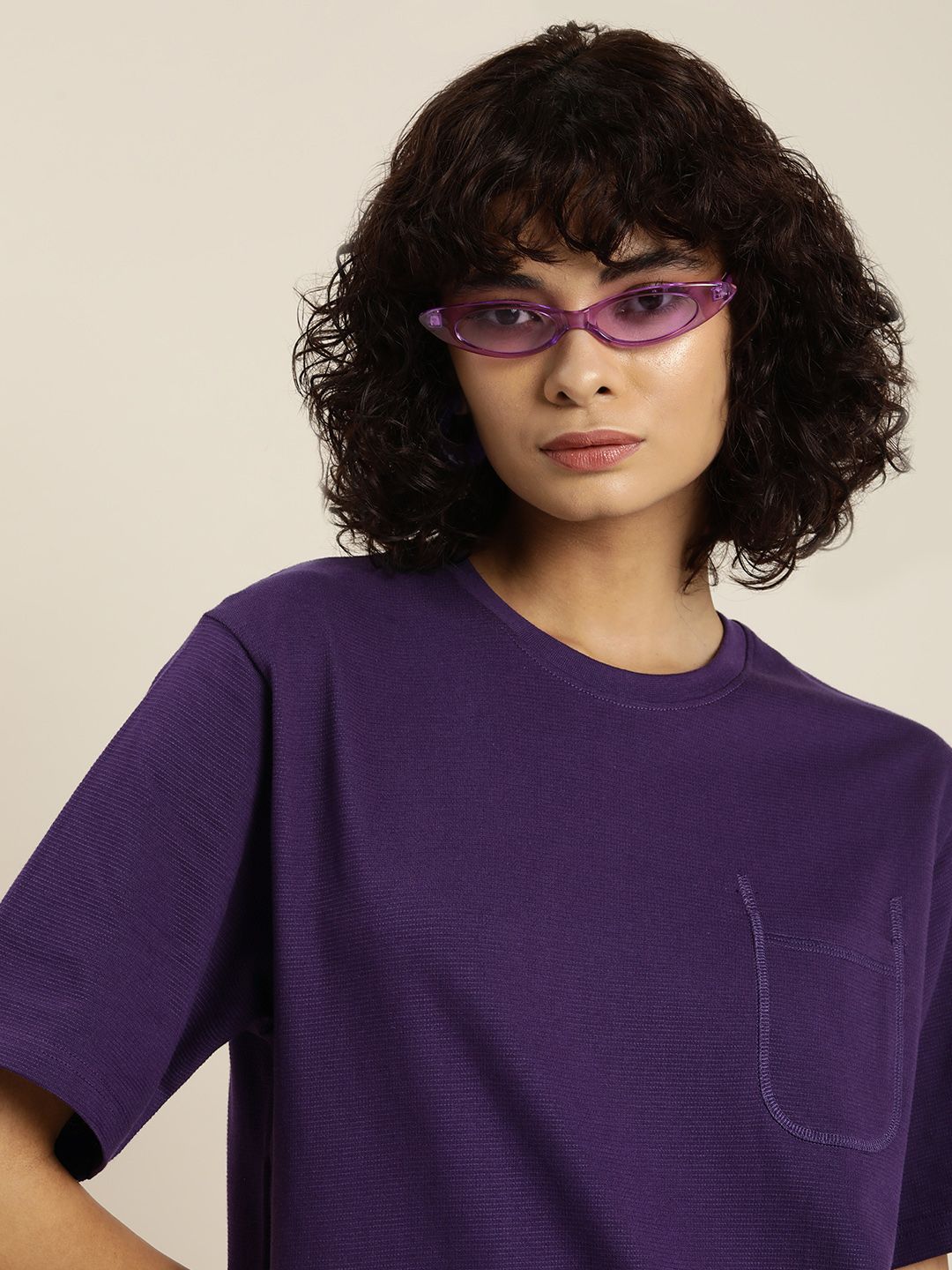 DILLINGER Womens Honeycomb Structure Oversized Tshirt