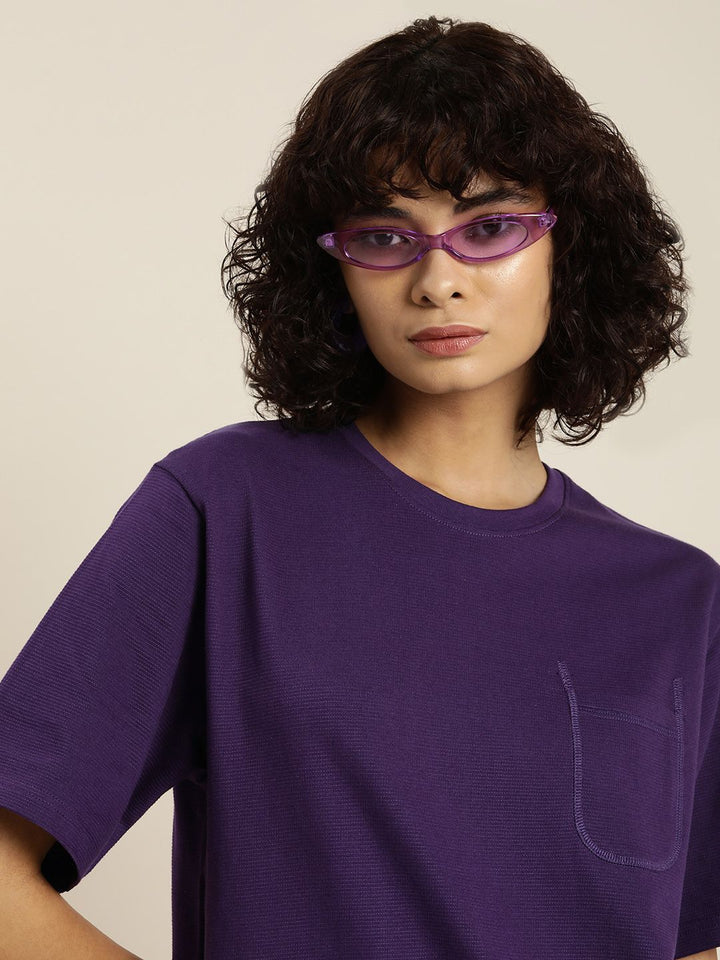 DILLINGER Womens Honeycomb Structure Oversized Tshirt
