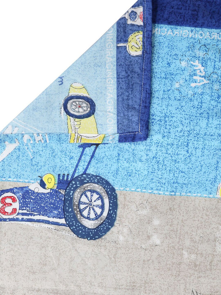 KLOTTHE Biru Kapas Grafik 300 TC Cadar King Halus dengan 2 Sarung Bantal-98 x 87 inci