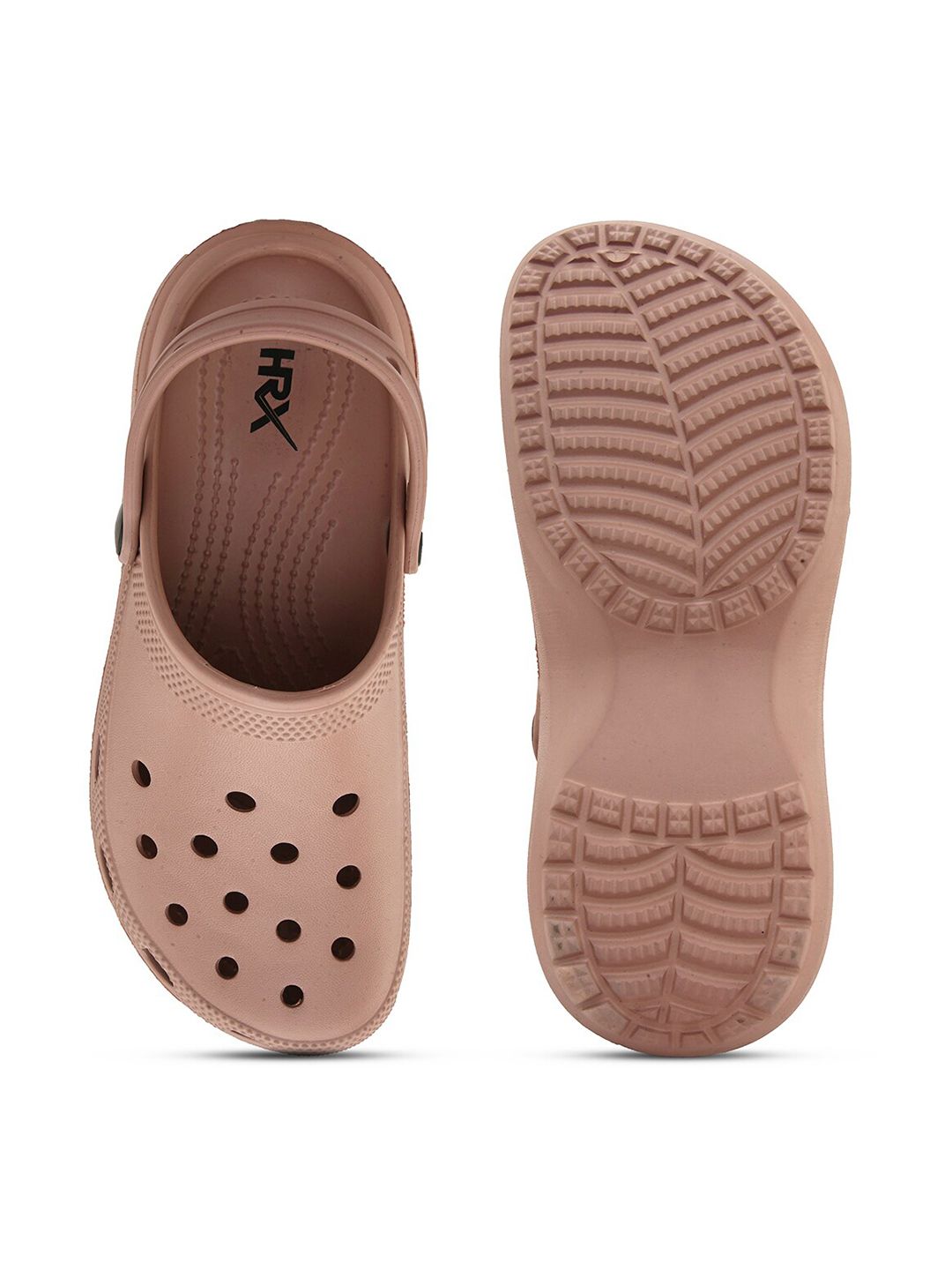 HRX by Hrithik Roshan Women Peach Coloured Rubber Clogs