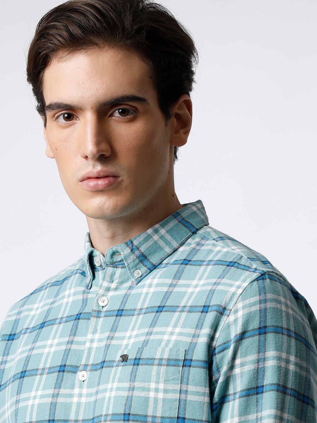 THE BEAR HOUSE Men Slim Fit Tartan Checked Casual Shirt