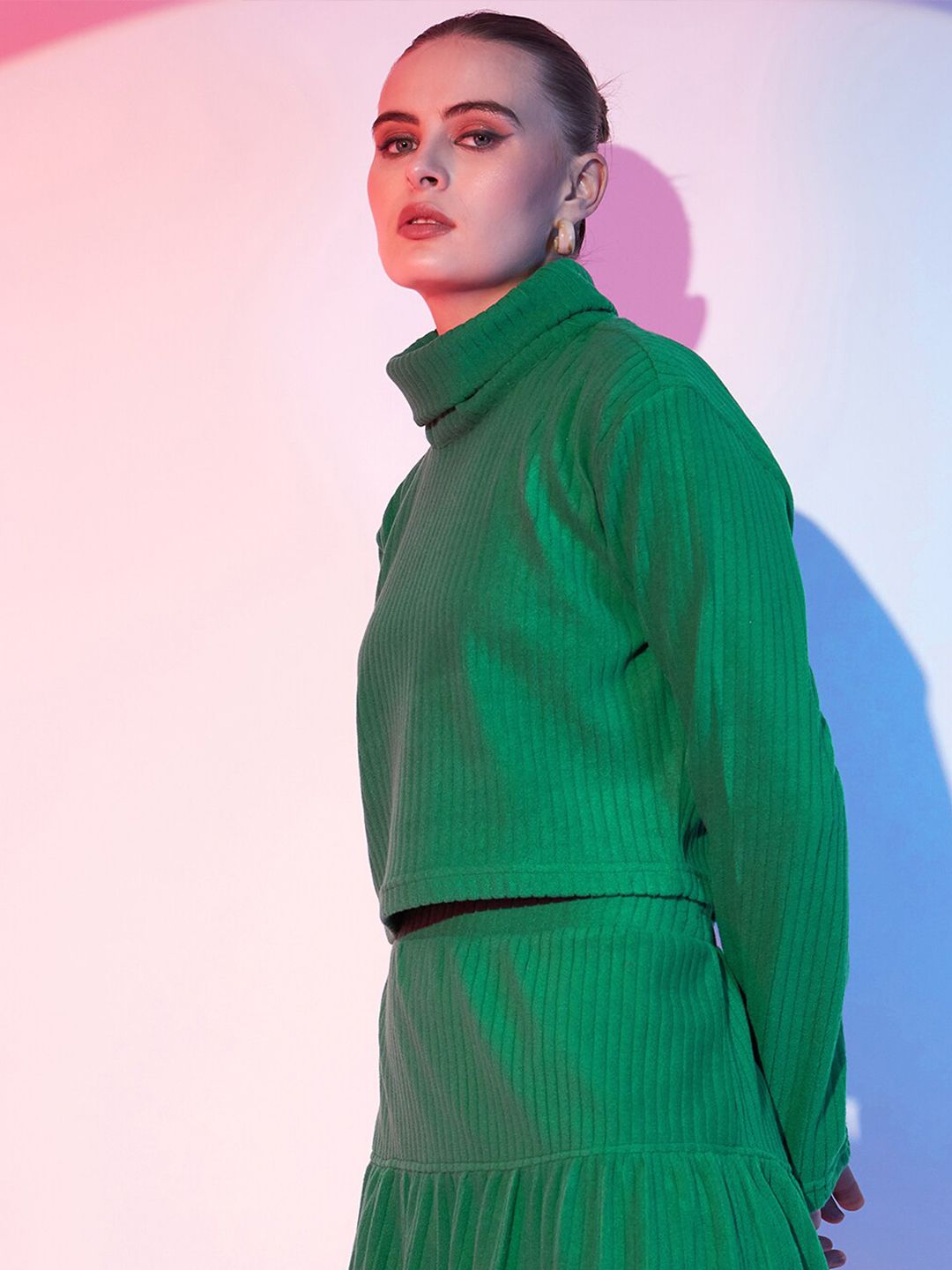 STREET 9 Turtle Neck Crop Top