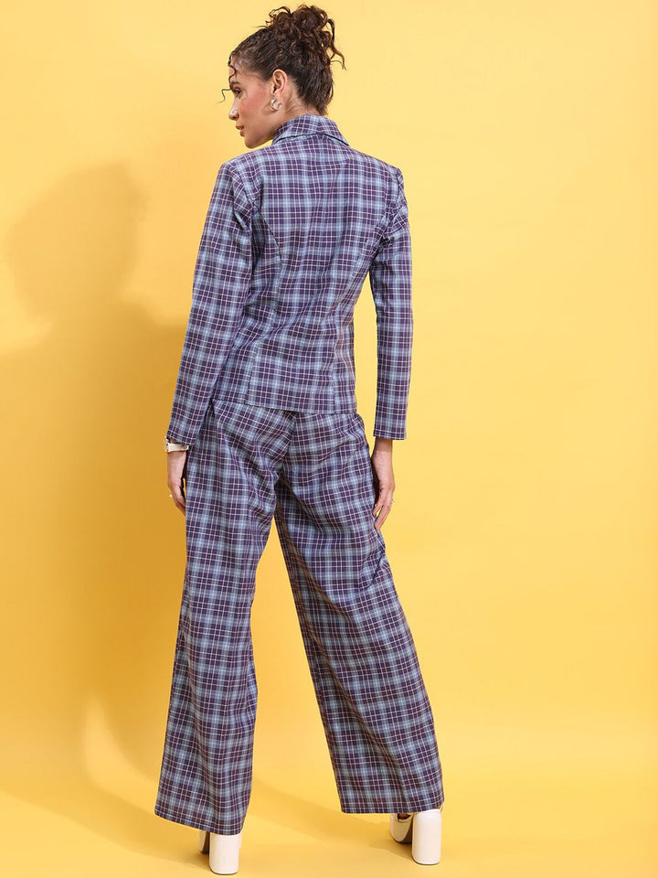 Tokyo Talkies Checked Blazer With Trousers