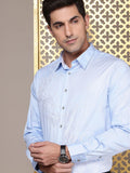House of Pataudi Pure Cotton Floral Embroidered Opaque Jashn Party Shirt