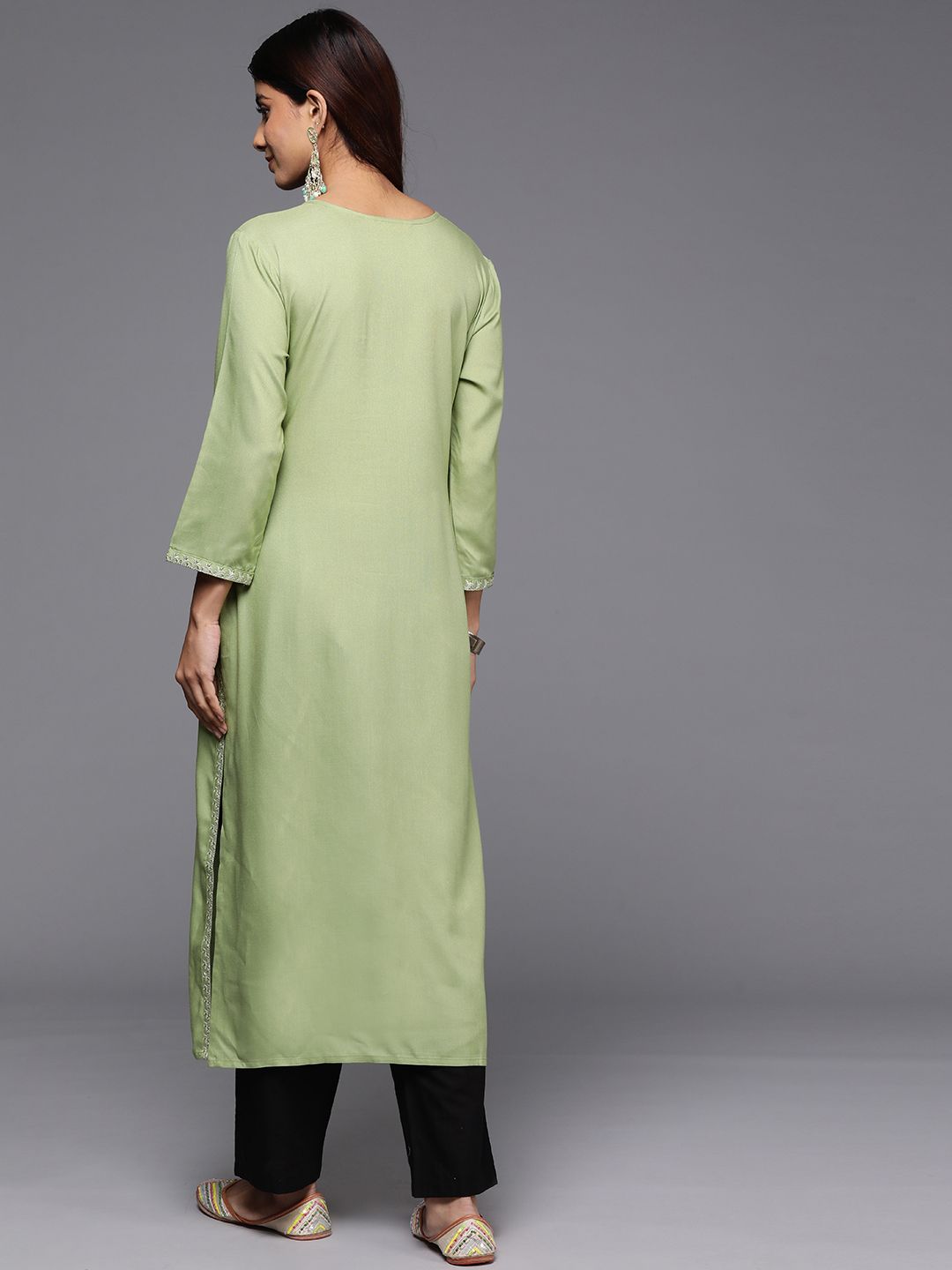 Indo Era Geometric Embroidered Mirror Work Kurta