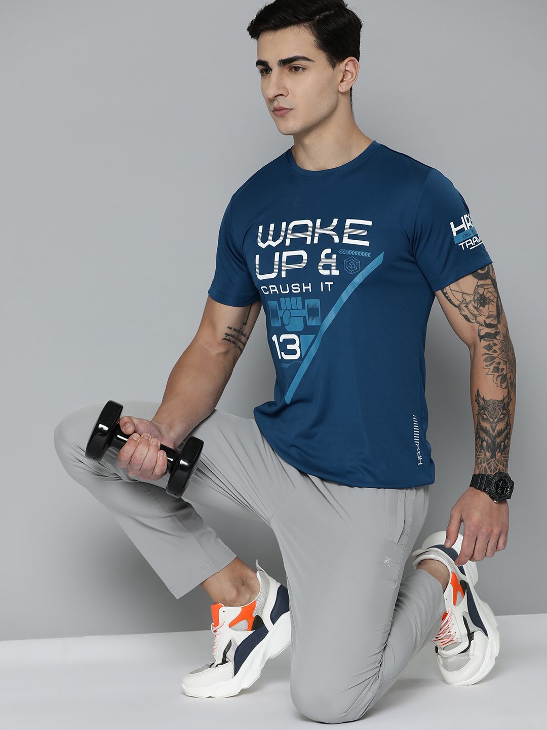 HRX by Hrithik Roshan Typography Printed Rapid-Dry Training T-shirt