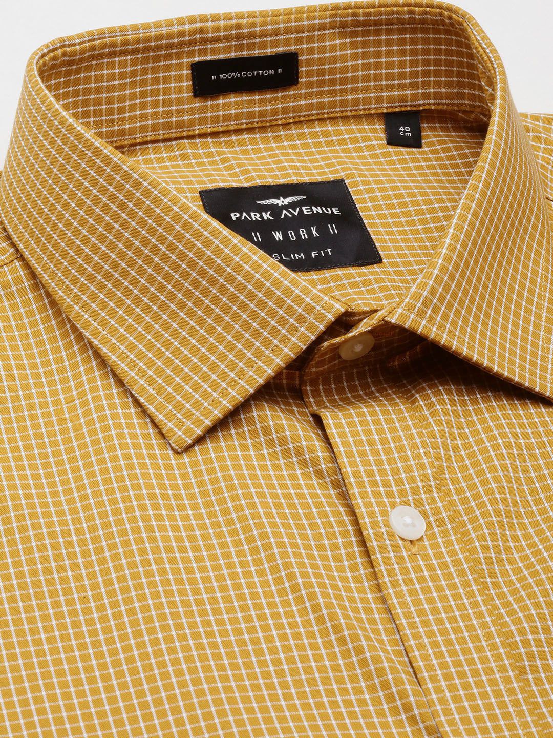 Park Avenue Slim Fit Micro Checked Pure Cotton Formal Shirt
