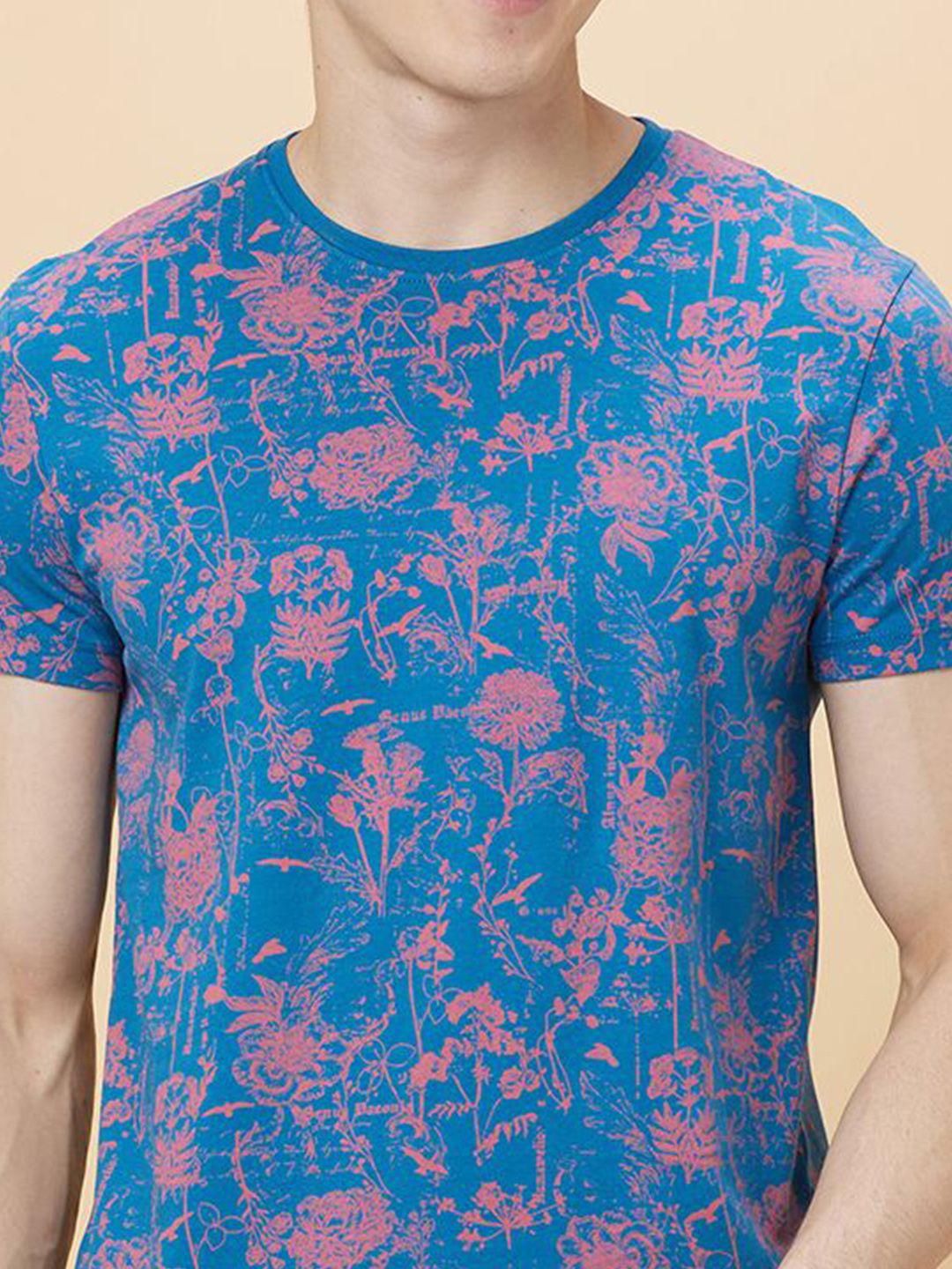 Being Human Men Round Neck Floral Printed T-shirt