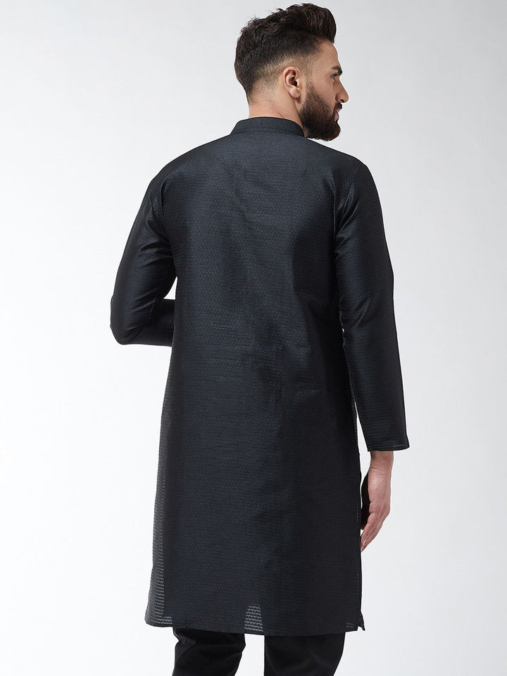 SOJANYA Lelaki Black Woven Design Straight Kurta