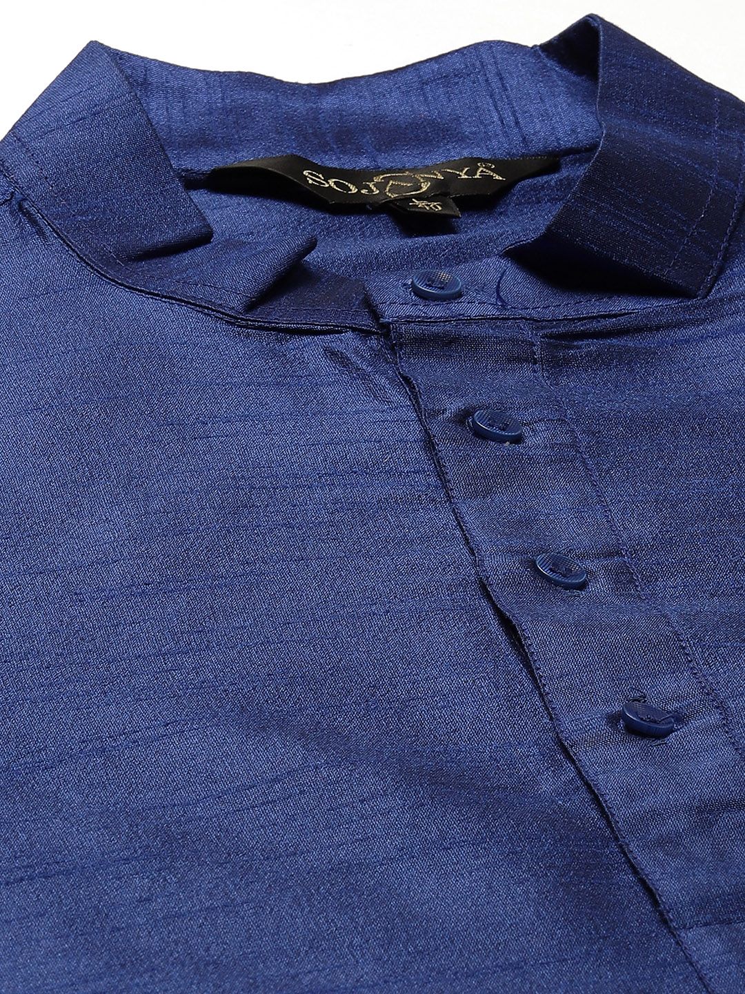 SOJANYA Men Blue Kurta with Churidar & Jacket