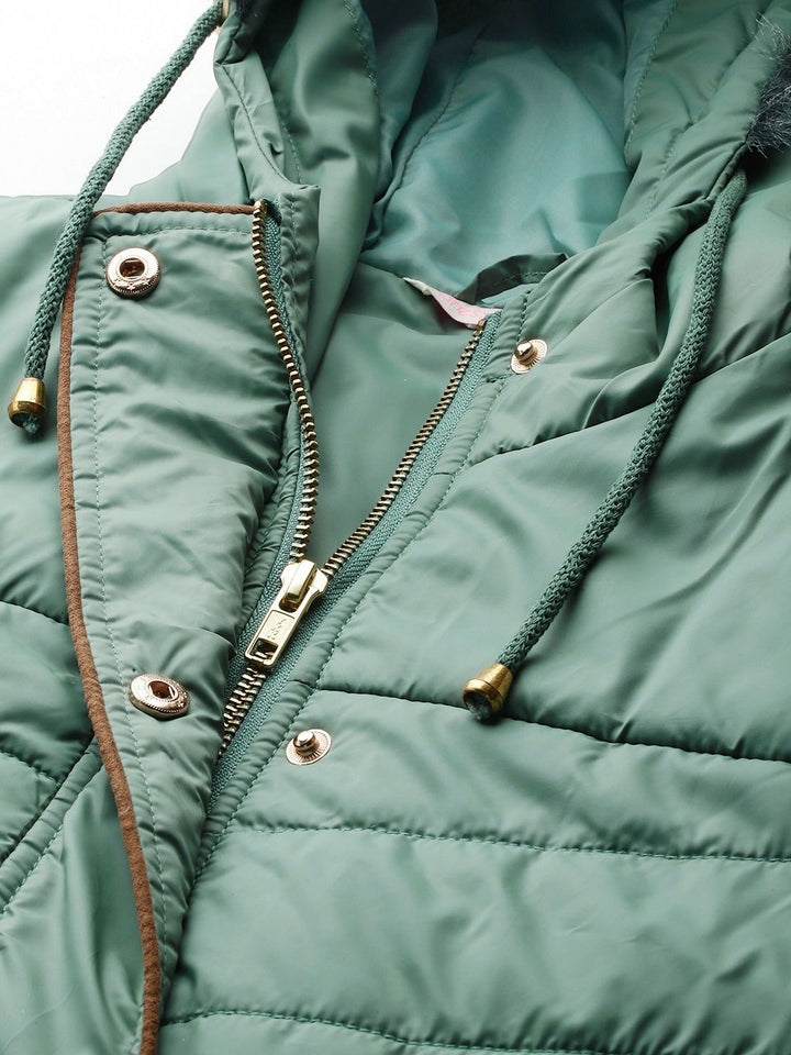 DressBerry Longline Hooded Quilted Parka Jacket