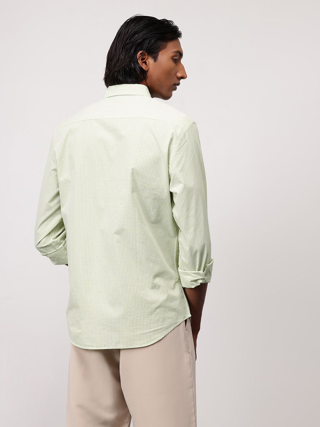 ether Classic Fit Gingham Checks Pure Cotton Shirt