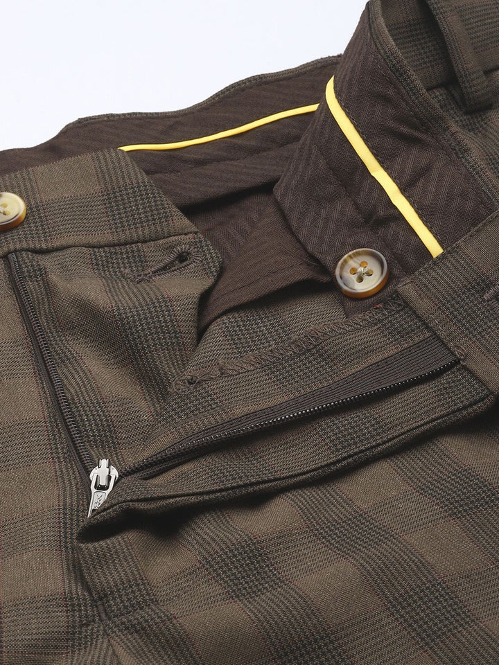Raymond Men Checked Slim Fit Formal Trousers