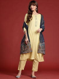 Anouk Women Ethnic Motifs Embroidered Regular Sequinned Kurta with Trousers & With Dupatta