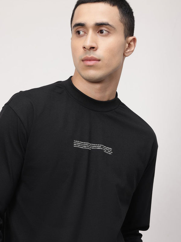 T-shirt drop-shirt yang dicetak kapas zen santai