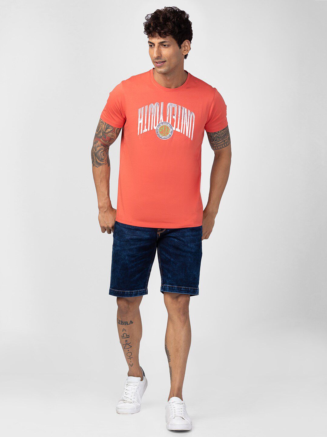 SPYKAR Men Typography Printed Slim Fit T-shirt