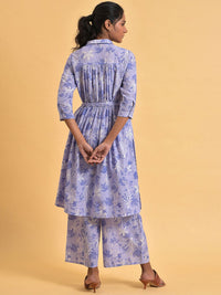 W Floral Printed Pure Cotton Kurta with Palazzos