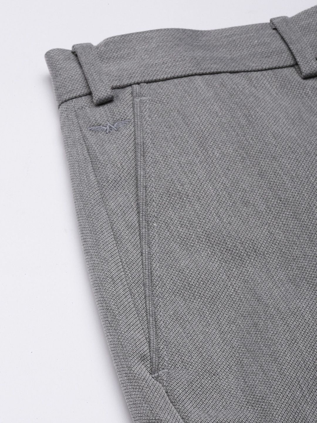 Park Avenue Men Textured Smart Slim Fit Formal Trousers