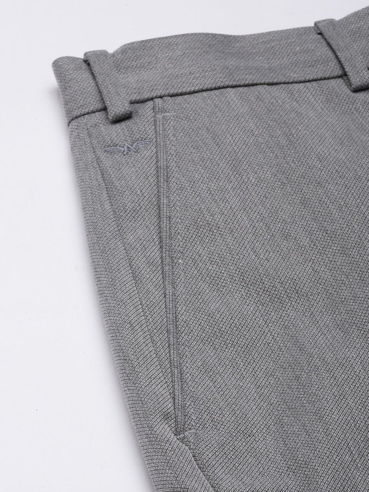 Park Avenue Men Textured Smart Slim Fit Formal Trousers
